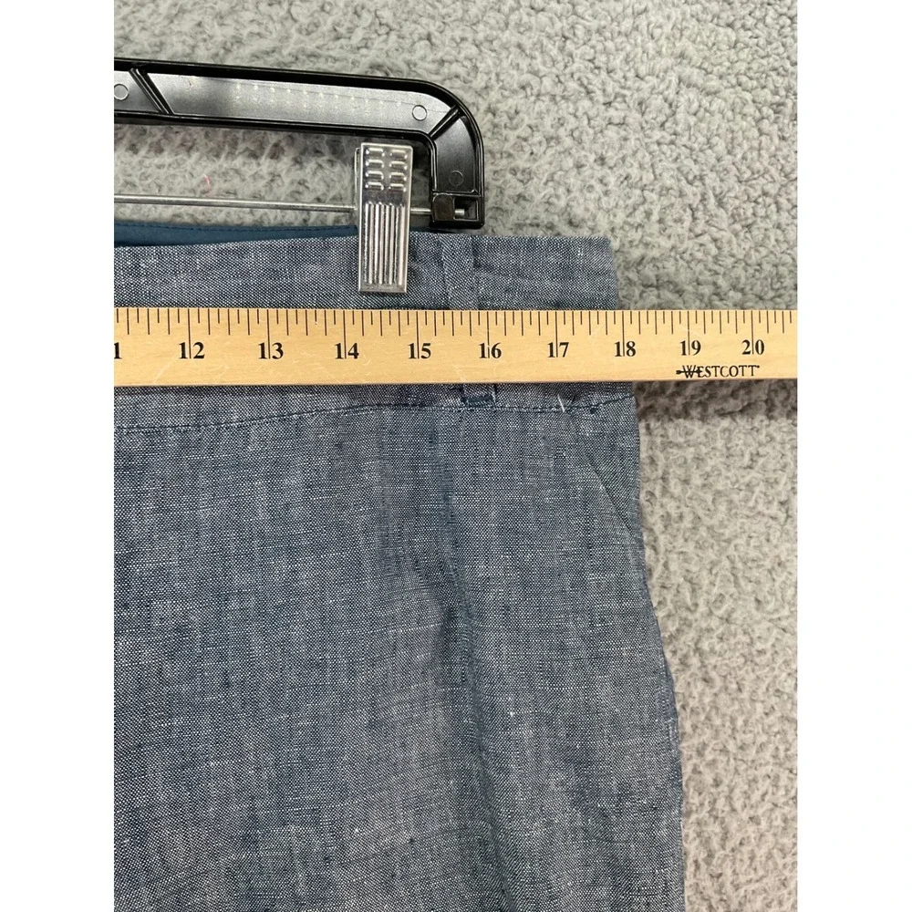 Outback Red Linen Pants Women 14 Blue Excellent Wide Leg Coastal Grandma